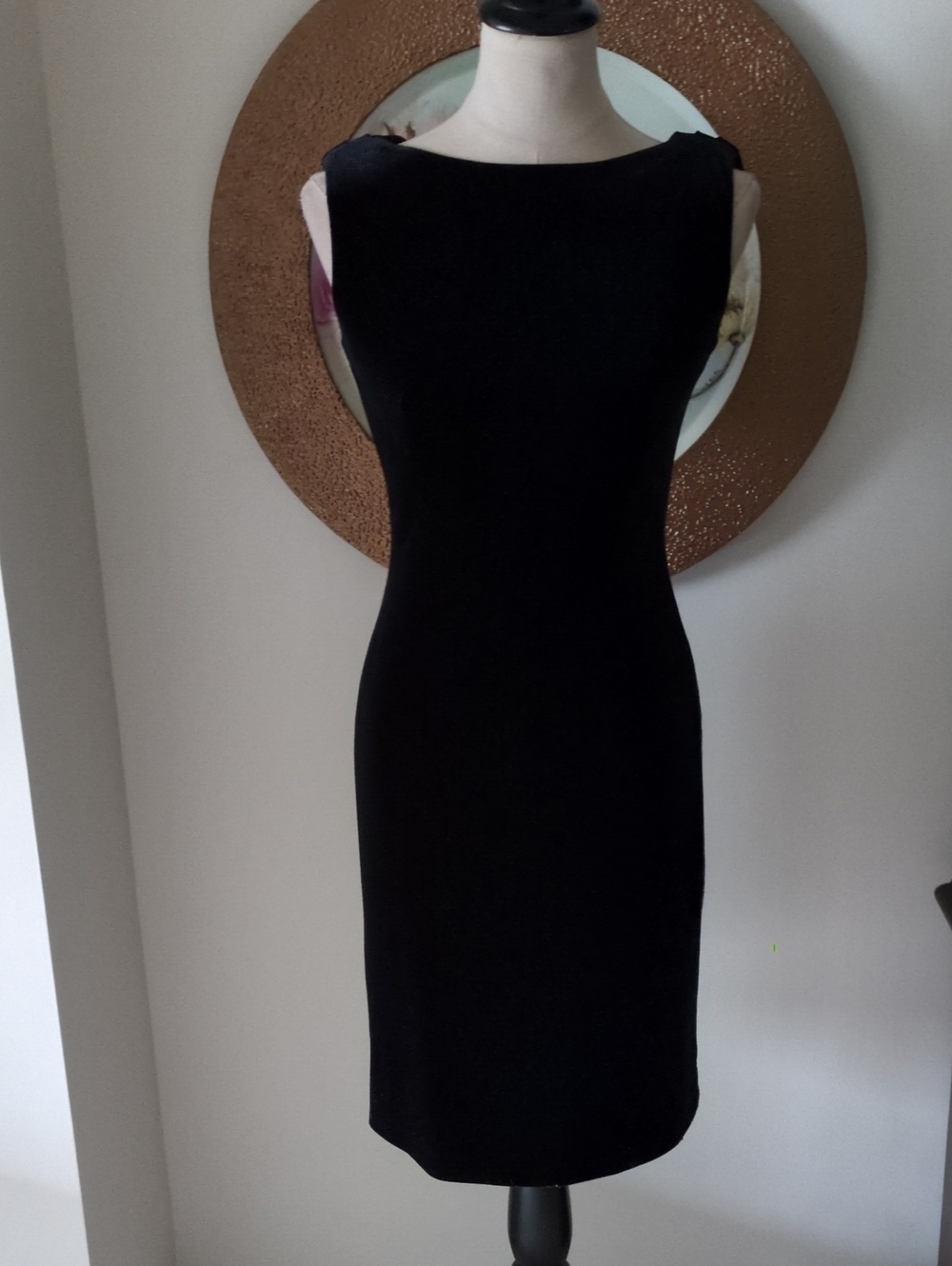 SHOWMI Vintage Classic Black Velvet Sheath Dress